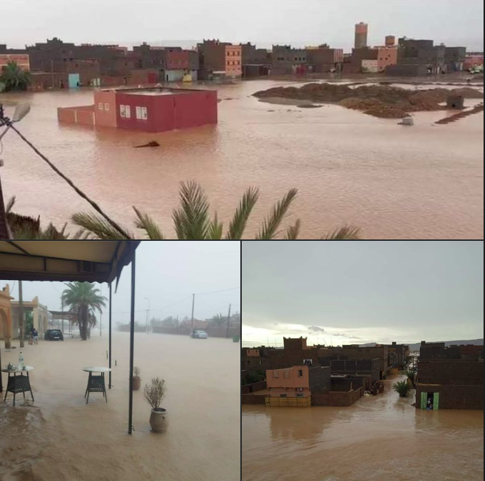 فيضانات قوية تضرب زاكورة، المغرب